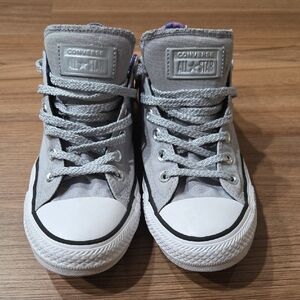 Converse Gray Canvas Low-Top Sneakers with White Soles